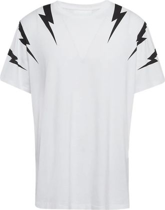 Neil Barrett T-shirt con stampa Lightning Bolt - Bianco