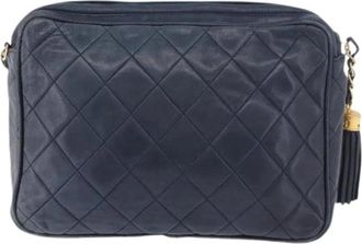 Chanel Pre-owned Vintage Cross Body Bag - Dames - Vintage Schoudertas - Blauw - ONE Size - Leer - Vintage