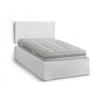 Talamo Italia Dmora - Cama De Plaza Y Media Dbellom, Juego De Cabecero En Ecopiel Con Base Ortop&eacute;dica Y Cenefa, 100% Made In Italy, Con Colch&oacute;n Incluido, 120x190cm,