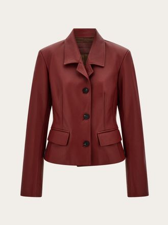 Ferragamo Women Fitted deerskin jacket Red