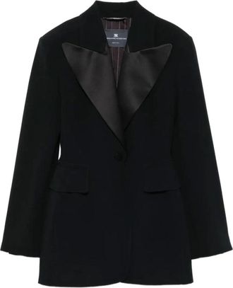 Ermanno Scervino Single-breasted Jasje - Dames - Blazers - Zwart - XL - Leer - Jassen