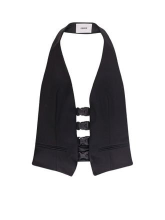 Coperni Multi Bukle Waistcoat Satin Vest-Donna