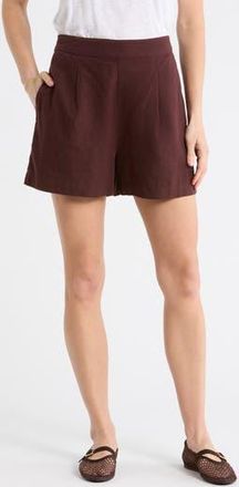 Madewell Solid Linen Blend Shorts in Chocolate Raisin at Nordstrom Rack, Size Xx-Large