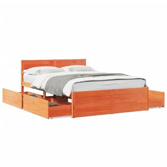 Berkfield Home Bed Frame without Mattress Wax Brown 140x190 cm Solid Wood Pine