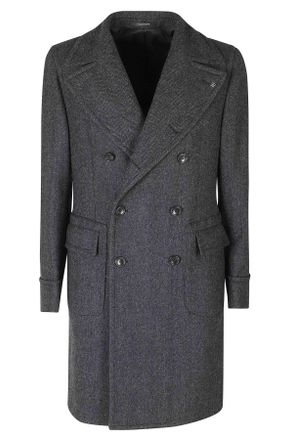 Tagliatore Dark Gray Carlo Diagonal Wool-Blend Coat