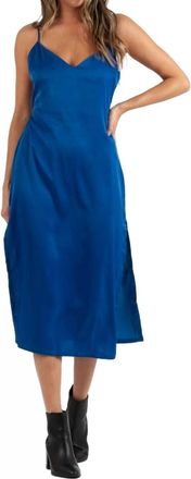 Lucca Couture Sierra Satin Back Tie Dress In Royal Blue
