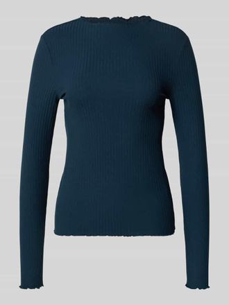 Tom Tailor Denim Slim Fit Langarmshirt mit Viskose-Anteil in Petrol, Gr&ouml;&szlig;e XS