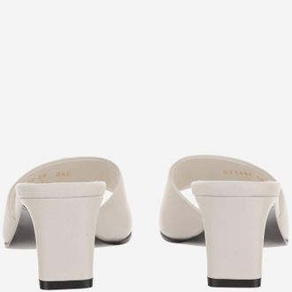 Gucci Womens Slider Sandals White Leather Lamb