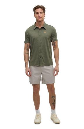tentree Hawthorn Shirt in Deep Olive Heather at Nordstrom, Size Xx-Large