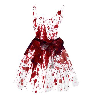 Generic HUIFUAO Halloween Fancy Dress Women Scary Bloody Fancy Dress Plus Size Halloween Costumes Sleeveless Evening Party Horror Festival Cosplay Outfits Clo