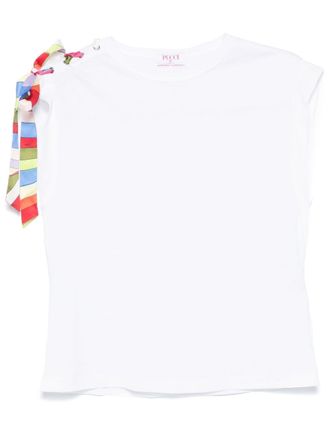 Pucci T-shirt con nodo - Bianco