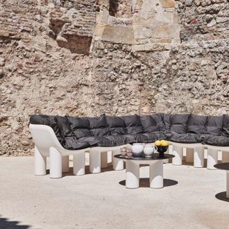Plust Sill&oacute;n De Esquina Modular Polietileno Dise&ntilde;o Moderno Bares Clubes Atene P2 - Beige