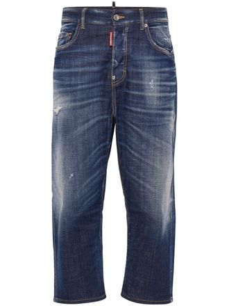 Dsquared2 Jeans crop con effetto schiarito - Blu