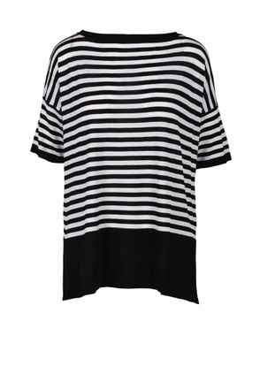 Wild Cashmere Viscose/Polyamide/Silk Knit Top - Black/White