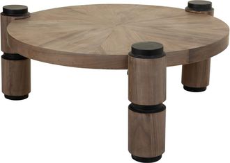 Wanderlust Deco Mesa de centro de madera y metal marron d110x46
