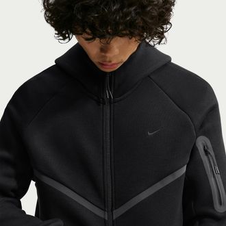 Nike Mens Tech Fleece Full-Zip Windrunner Jacket with Reflective Accents in Black | IZ8071-010