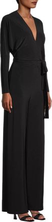 Norma Kamali Dolman Wrap Jumpsuit In Black