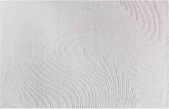 Vente-Unique Alfombra de lana 100% tufted a mano con relieve, dise&ntilde;o abstracto - 200 x 290 cm - Marfil - CELESTIA