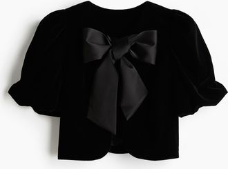 H&M Shirt mit Puff&auml;rmeln - Schwarz
