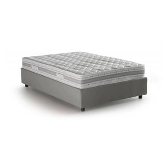 Dmora Talamo Italia - Cama De Plaza Y Media Rebecca, Cama Contenedor Con Revestimiento De Tela, 100% Made In Italy, Apertura Frontal, Con Colch&oacute;n 120x200 Cm