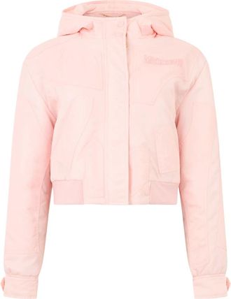Moschino Jassen, Dames, Roze, S, Polyester, Korte Jas met Capuchon