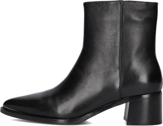 Stefano Lauran Zwarte puntige enkellaarsjes - Dames - Laarzen met Hak - Zwart - 41 EU - Wol - Schoenen