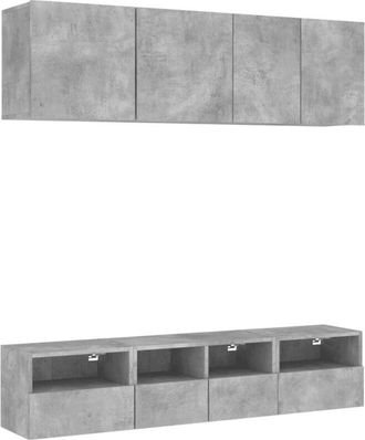 vidaXL Vidaxl - 5 Piece tv Wall Units Concrete Grey Engineered Wood