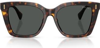 Ralph Lauren 53mm Square Sunglasses in Shiny Dark Havana/grey at Nordstrom