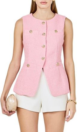 endless rose Longline Tweed Vest in Pink at Nordstrom, Size X-Small