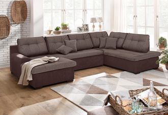 HOME AFFAIRE Wohnlandschaft »Föhr U-Form« wahlweise mit Bettfunktion