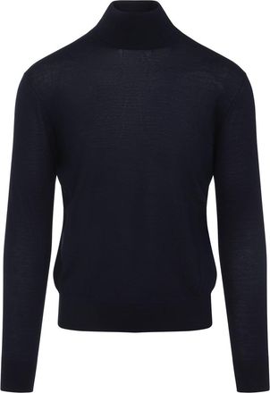 Saint Laurent Blue Wool And Cashmere Pullover-Uomo