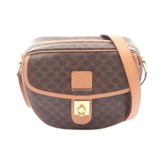 Celine Pre-owned Cross Body Bags, female, Brown, Size: ONE SIZE Pre-owned Macadam Coated Canvas Leather Shoulder Bag