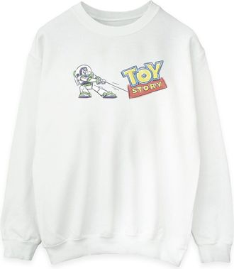 Disney Heren Toy Story Buzz Trekkende Logo Sweatshirt (Wit)