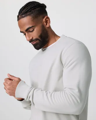 Vuori Clothing Cypress Logo Crew Neck Shirt | Salt | Medium