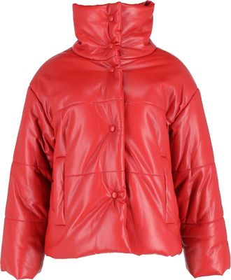 Nanushka Hide Puffer Jacket in rood Okobor synthetisch leer