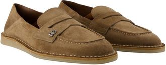 Dolce & Gabbana Mens Suede Slip-On Loafer Brown Calfskin