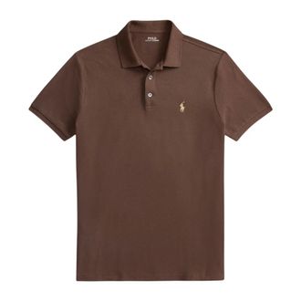 Ralph Lauren Tops, Heren, Bruin, 2Xl, Katoen, Custom Slim Fit Stretch Mesh Polo