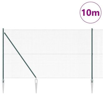 Berkfield Home Green Welded Wire Fence with 7 Spike Posts Green 1.5x10 m Steel