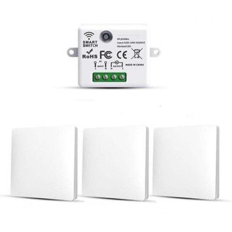 OEM Rf433 Paquete De 3 Interruptores De Luz Inal&aacute;mbricos, Inal&aacute;mbricos Con Transmisor Y Receptor, 10a 240v --crezuo