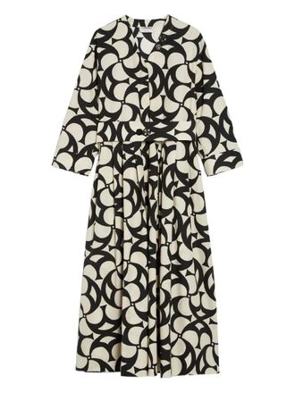 Max Mara geometric-print dress - women - Cotton - 38 - Black