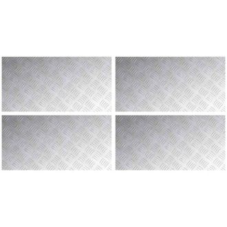vidaXL Placas En Cuadr&iacute;cula 4 Pcs Plateado 80 X 40 Cm Aluminio Vidaxl