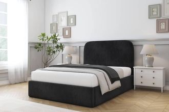 Comfort Beds Diana Naples Bed Frame - 45 Upholstered Headboard in Black | Size: Single