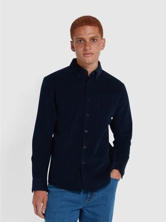 Farah Mens True Navy Spencer LS Button Down Shirt - Size Large