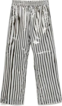 Walter Van Beirendonck Straight Trousers, male, Gray, M, Grey Elasticated Waistband Straight-Leg Trousers