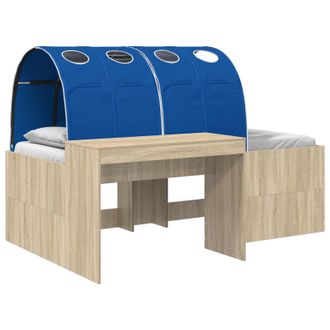 vidaXL Letto Alto Per Bambini Con Scrivania 3 Pz Rovere Sonoma E Blu Vidaxl