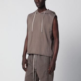 Rick Owens Hooded Tunic cotton hooded top in beige