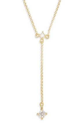 Nordstrom Demi Fine Cubic Zirconia Y-Necklace in 14K Gold Plated at Nordstrom Rack