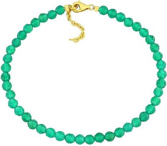 Rina Limor Silver 6.82 Ct. Tw. Green Onyx Bead Bracelet