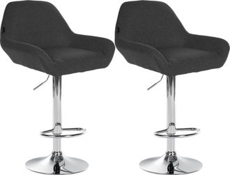 Clp Clp - Set De 2 Taburetes Braga En Tela Gris Oscuro Cromado