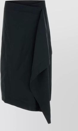 Ami wool skirt asymmetric hem draped detail